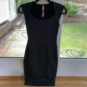 Gray with black pleather Bailey 44 dress